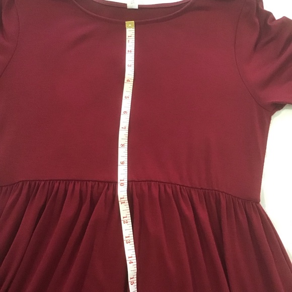 Zenna Outfitters Deep Red Short Sleeve Fit & Flare Dress w/Side Pockets, Size L - Picture 12 of 13